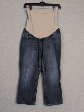 Indigo Blue Maternity Denim Jean Capris XL